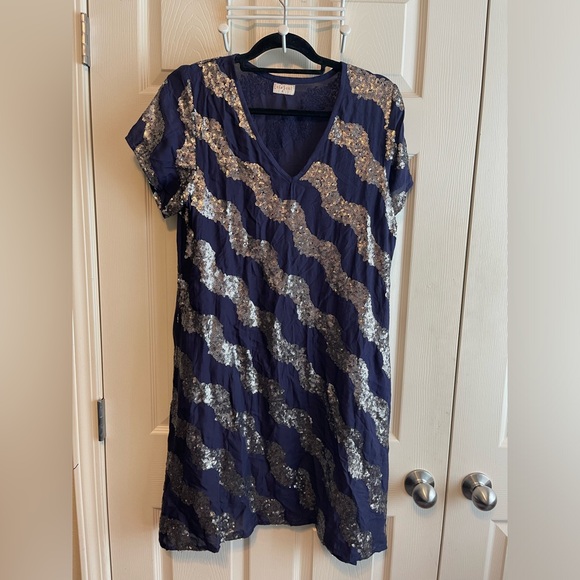 LULASoul Navy and Sequin Dress. Size Small. EUC. - Picture 1 of 4